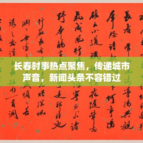 长春时事热点聚焦，传递城市声音，新闻头条不容错过