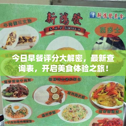 今日早餐评分大解密，最新查询表，开启美食体验之旅！